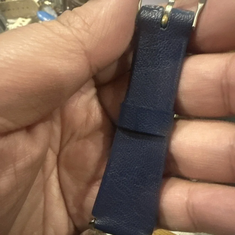 Working Vintage 1976 TIMEX Mens Blue Manual Wind 34mm Watch Blue Strap Rare Runs